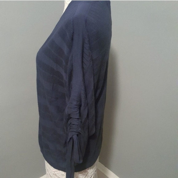 LUCKY BRAND Dolman Sleeve Open Front Cardigan in Navy Blue - Picture 4 of 9